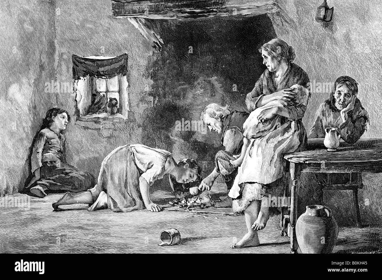 The Irish Famine, 1845-1849, (1900). Artist: Unknown Stock Photo