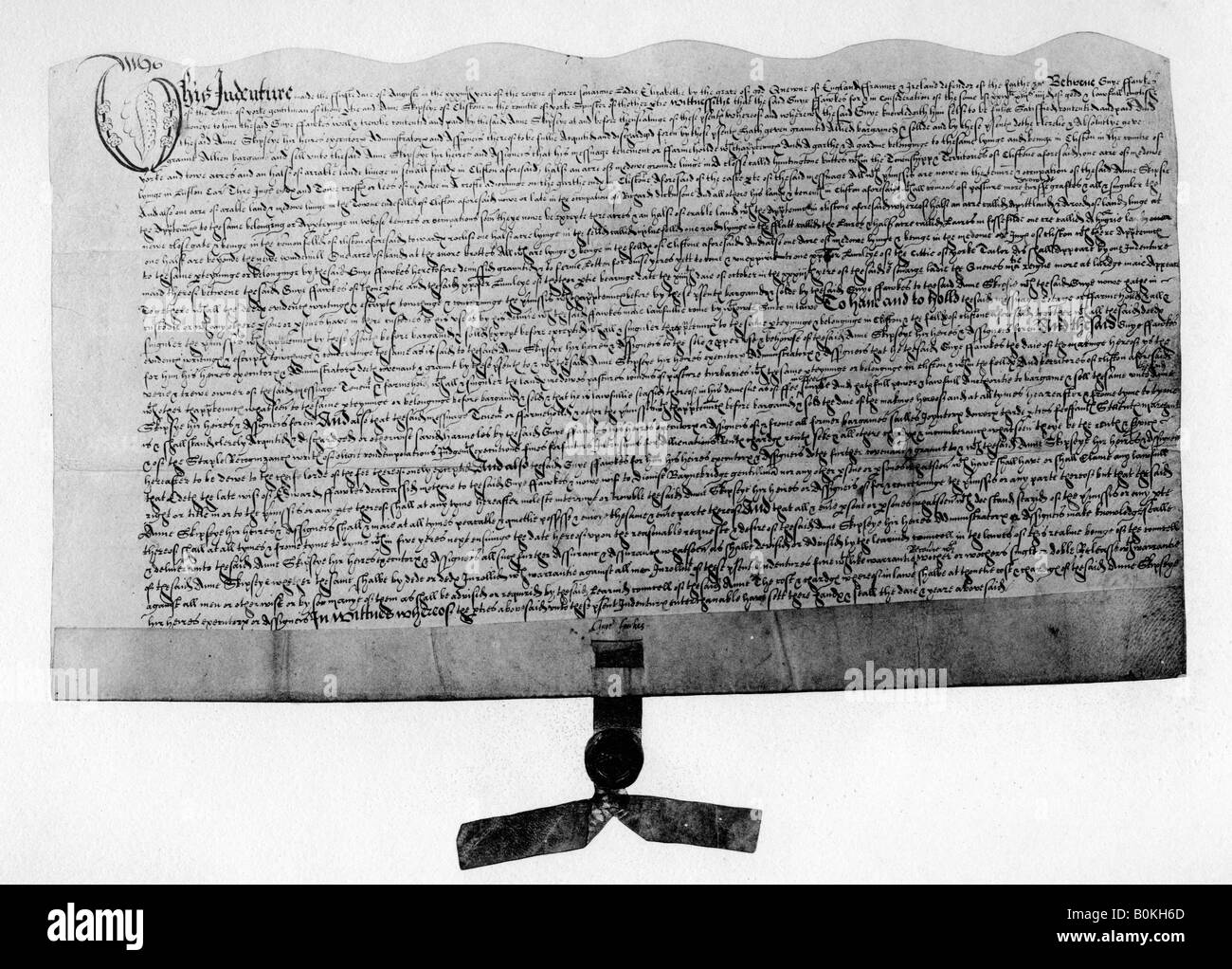 Indenture for the sale of land, signed by Guy Fawkes, early 17th century (1901). Artist: Unknown Stock Photo