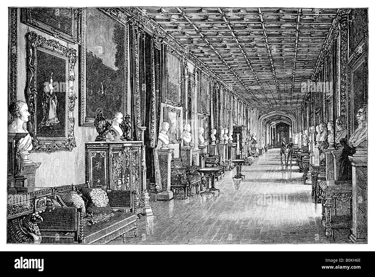 The South East Corridor, Windsor Castle, 1900. Artist: Unknown Stock Photo