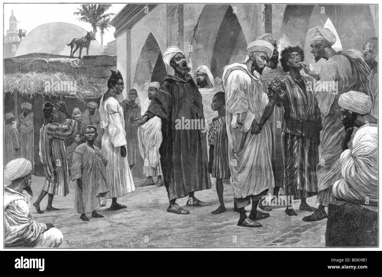 The Slave Market in Morocco, 1888. Artist: Richard Caton Woodville II Stock Photo