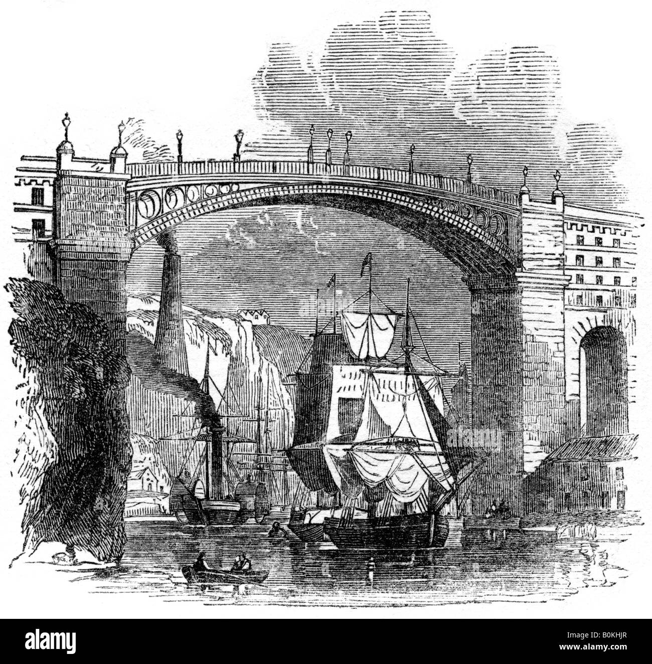 Iron bridge at Sunderland, 1886. Artist Unknown Stock Photo Alamy