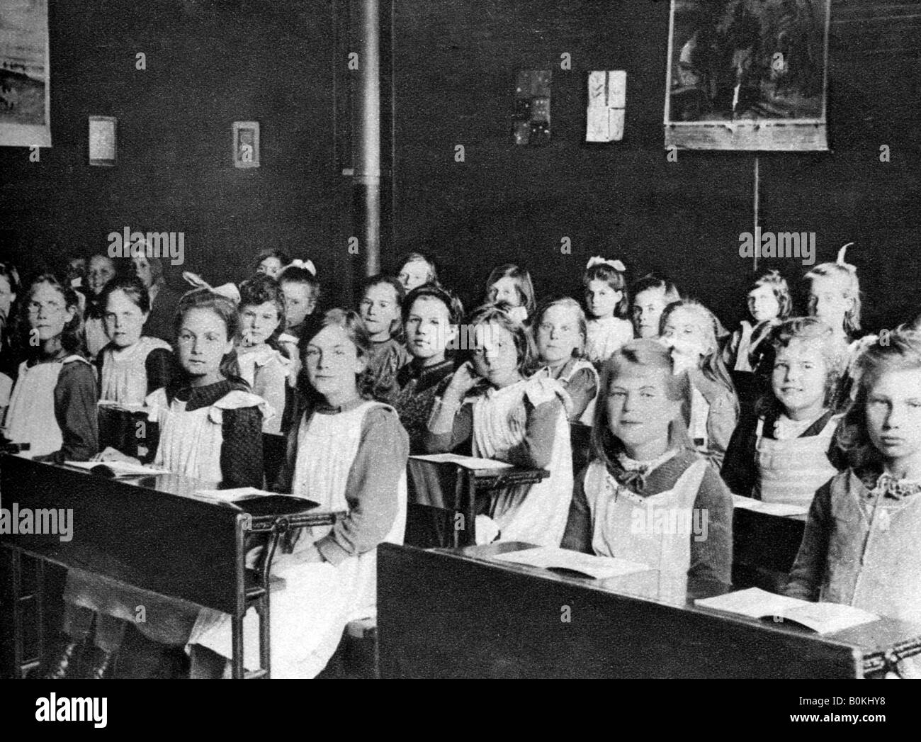 The girls that live in Dr Barnardo's home at Barkingside, London, 1926-1927. Artist: Unknown Stock Photo