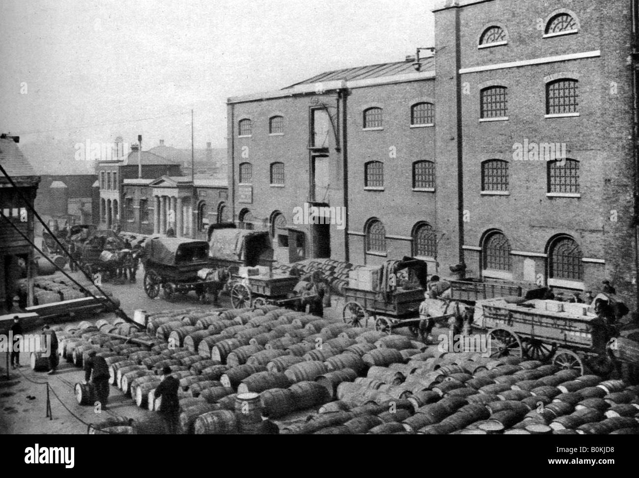 Barrels of molasses, West India Docks, London, 1926-1927. Artist: Langfier Photo Stock Photo