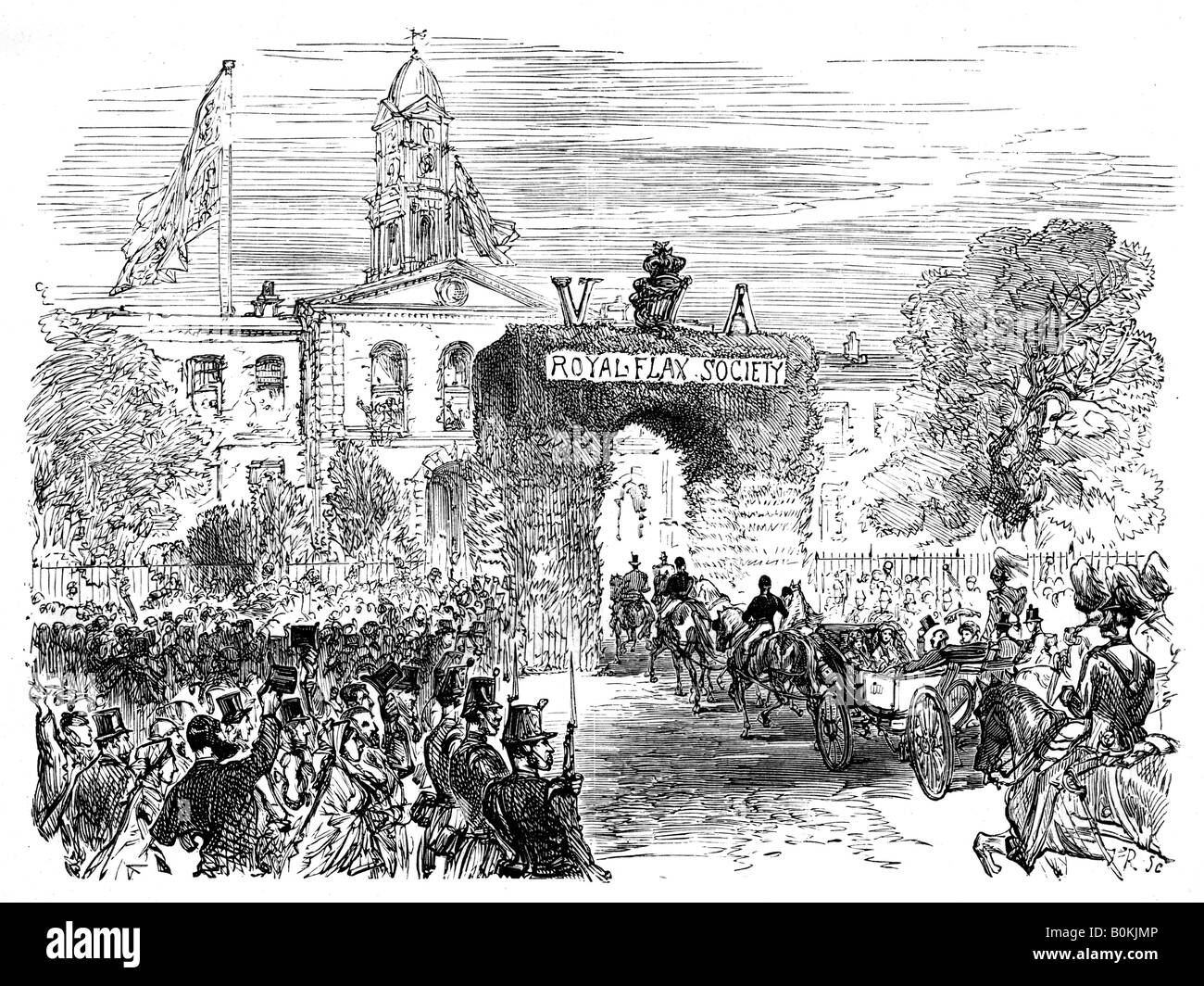 Visit of the Queen and Prince Albert to the Linen Hall, Belfast, c1850s, (c1888). Artist: Unknown Stock Photo