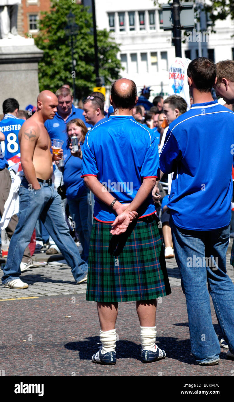 rangers football supporters in manchester Stock Photo