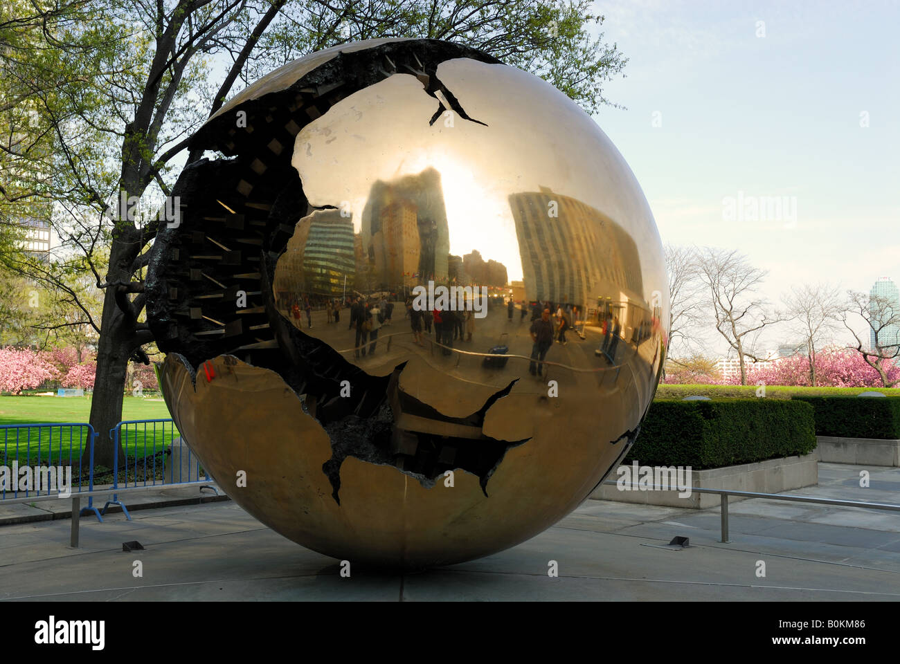Reflections in the Sphere at the United Nations New York Stock Photo