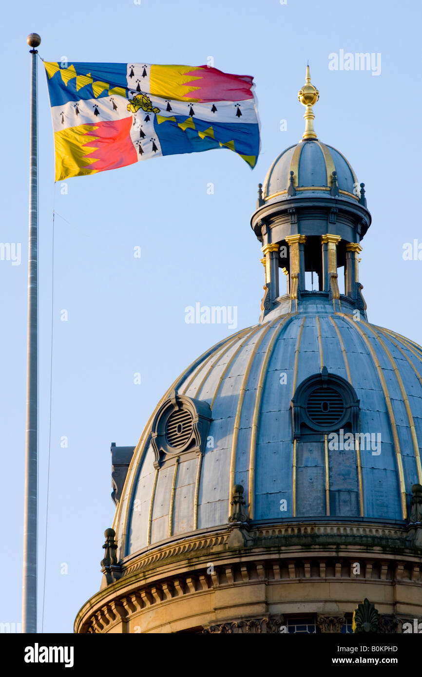 UK england Birmingham council house daytime flag Stock Photo
