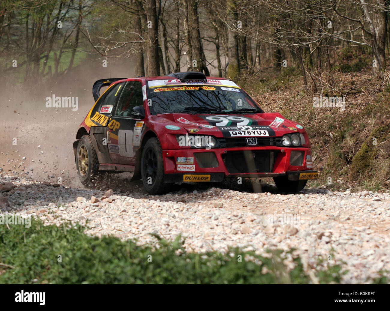 Rally cars performing at the Somerset Satges Rally, 2008 Stock Photo ...