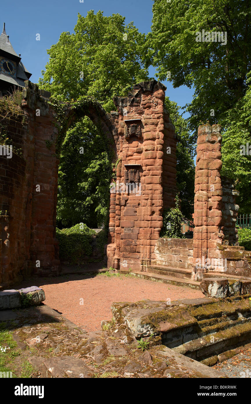 Ruins in St Johns church garden in Chester UK Stock Photo