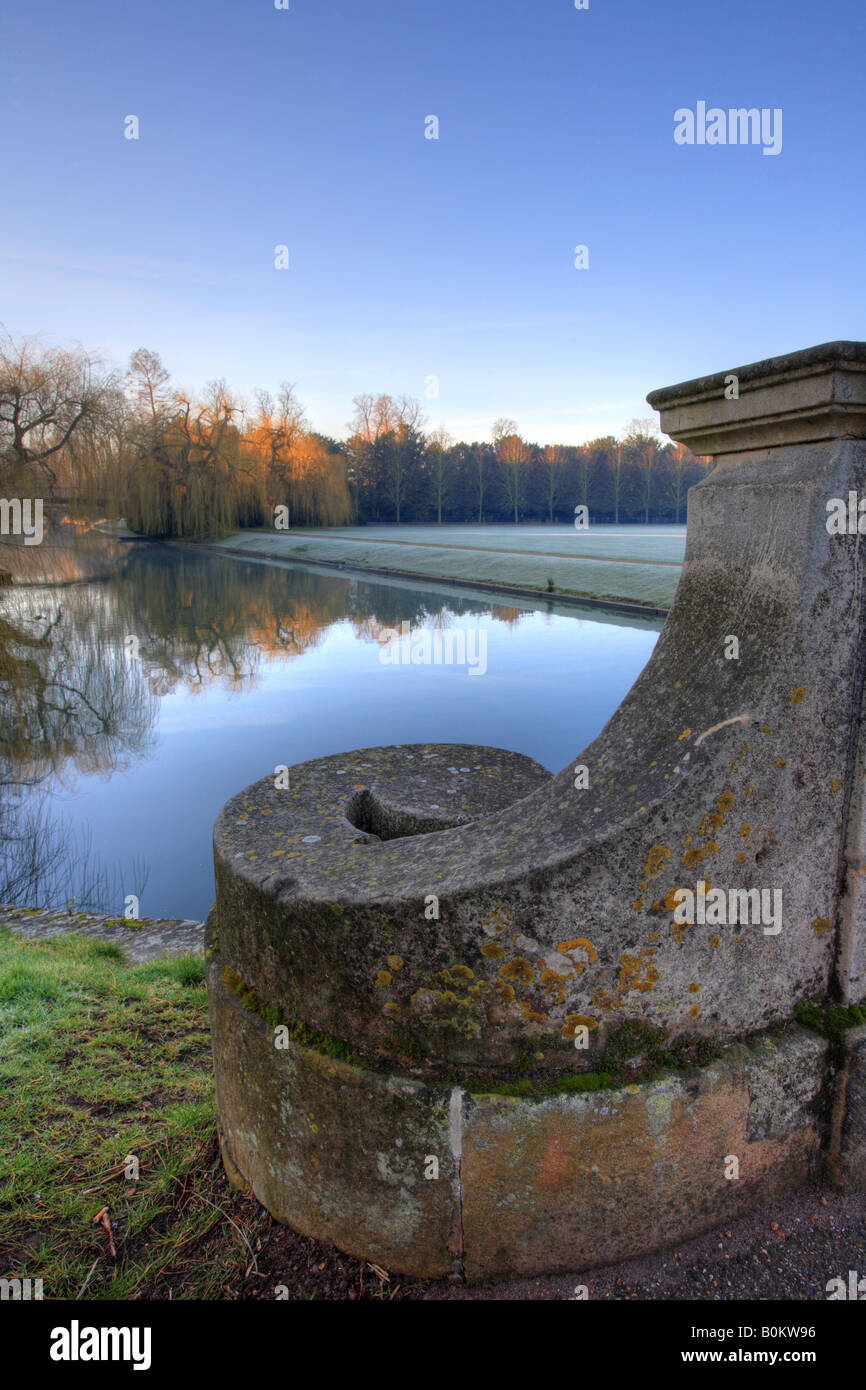 'Trinity College Cambridge Bridge' Scroll, Cambridge University, overlooking the River Cam. Stock Photo