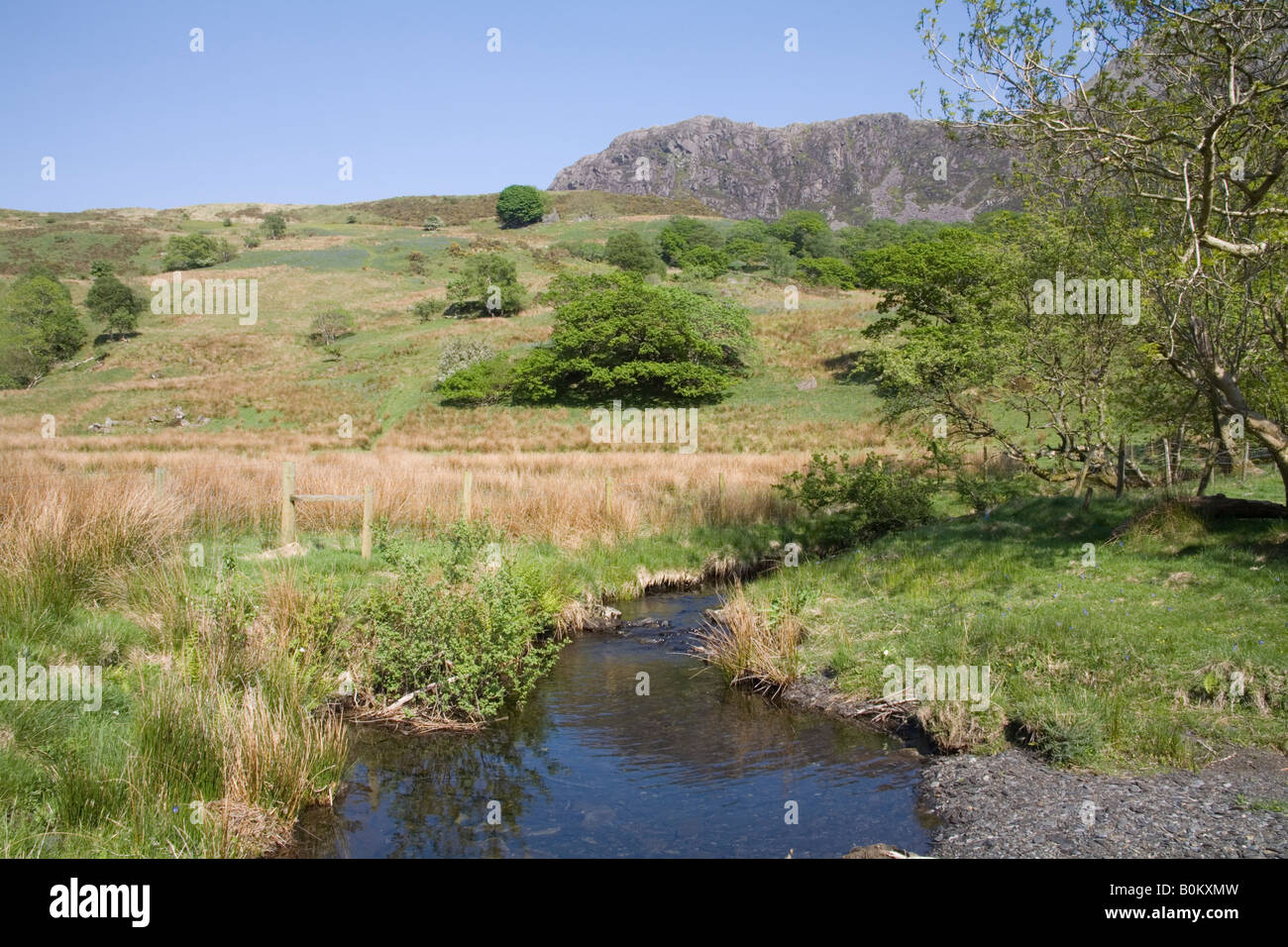 Cwm Pennant Gwynedd North Wales UK May Afon Dwyfawr in this lovely