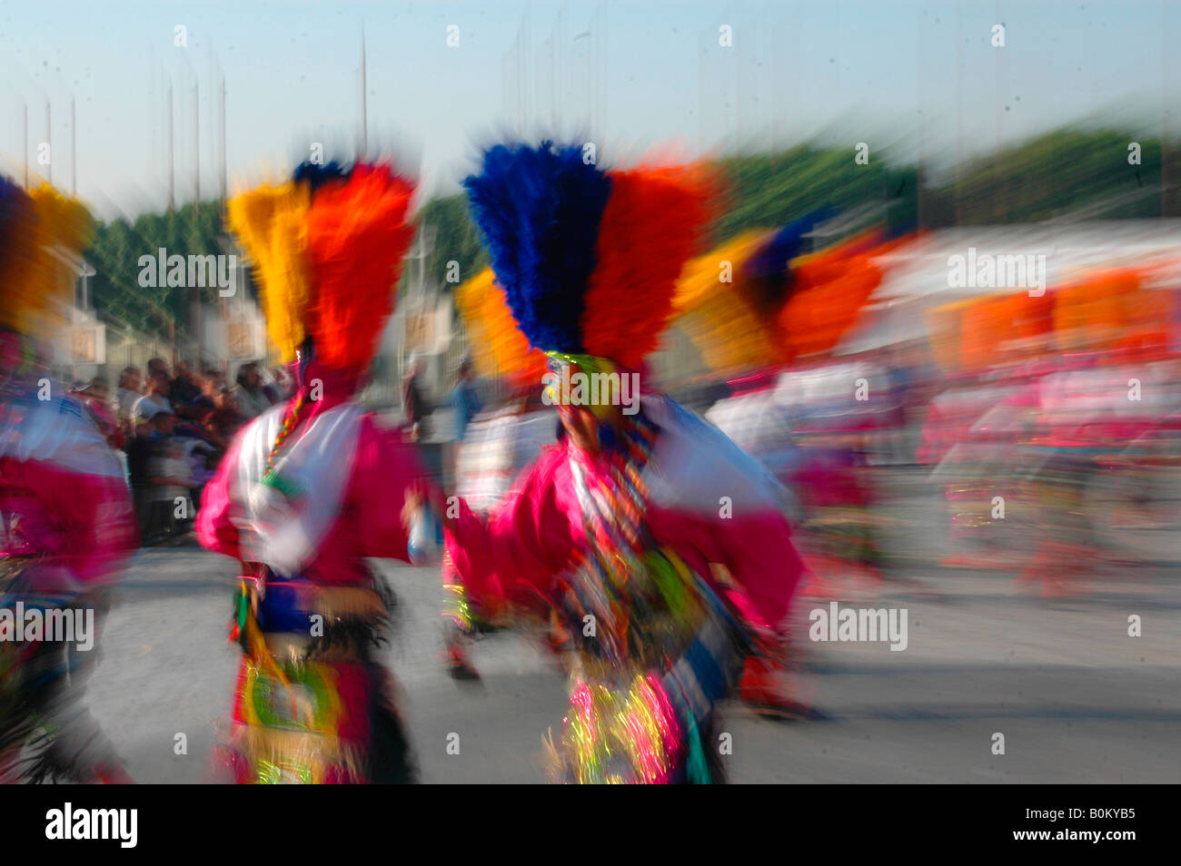 Aztec ancient dance Dancing dances Color Colour Stock Photo