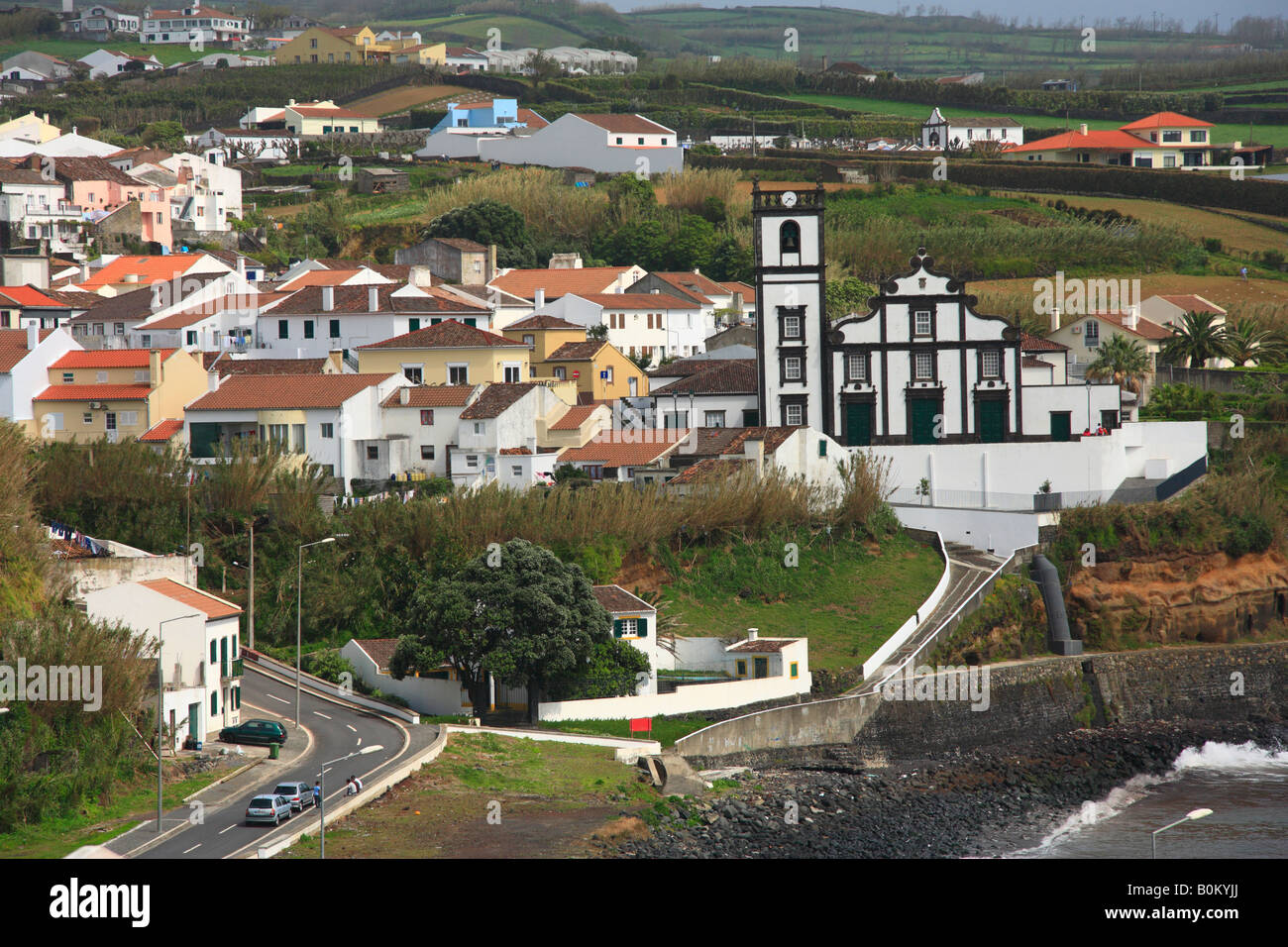 The parish of Santa Cruz in the town of Lagoa Sao Miguel island Azores Portugal Stock Photo