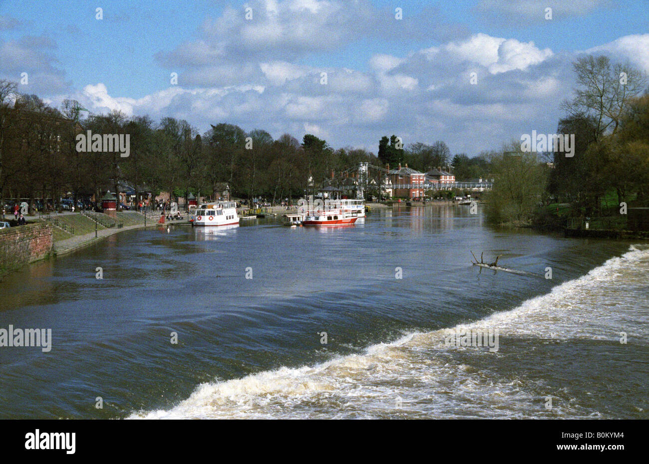 The Weir, River Dee, Chester, England, Spring 2008 Stock Photo