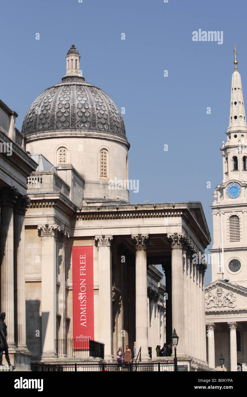 London The National Gallery art museum in Trafalgar Square Stock Photo