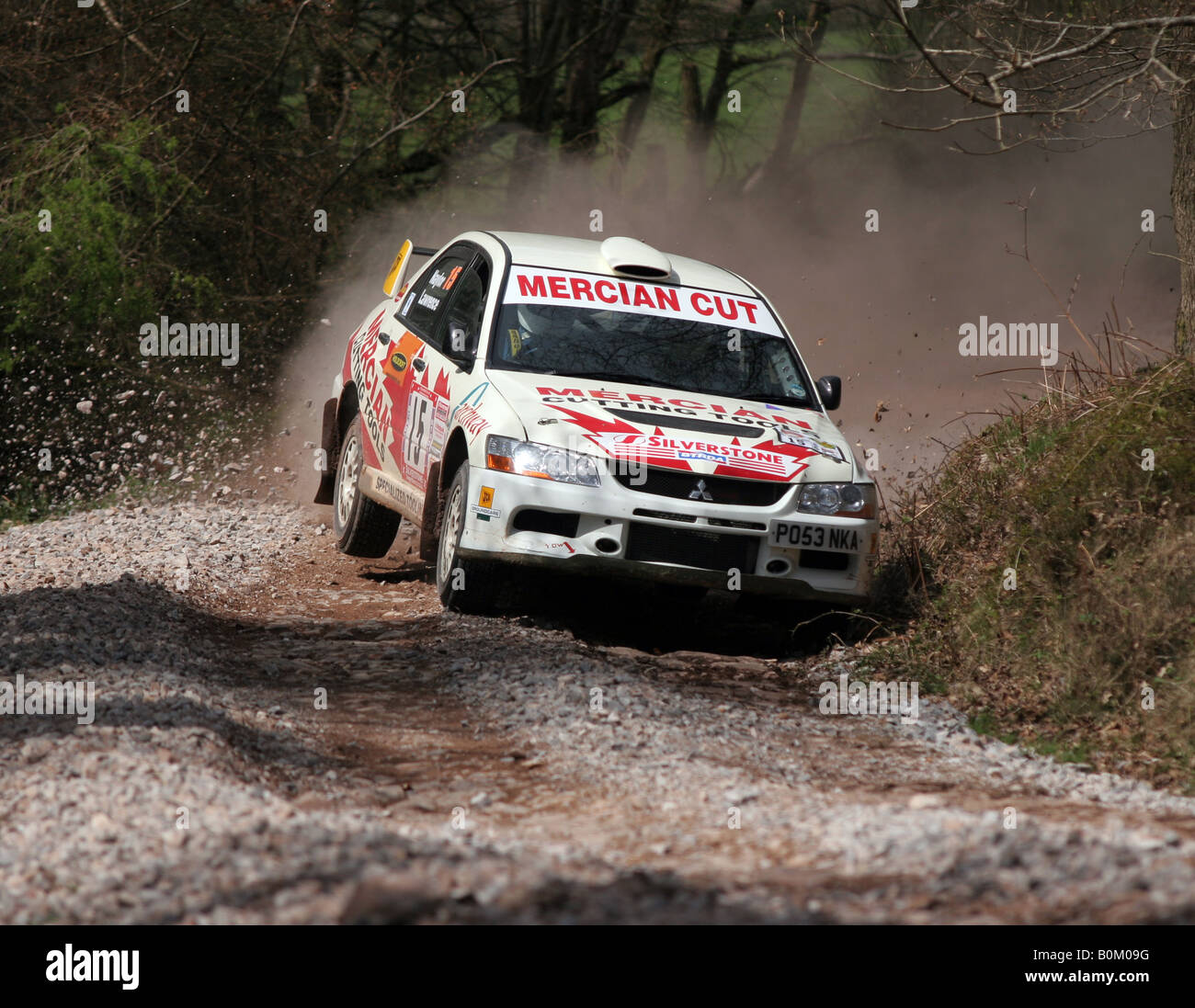 Rally cars performing at the Somerset Satges Rally, 2008 Stock Photo ...