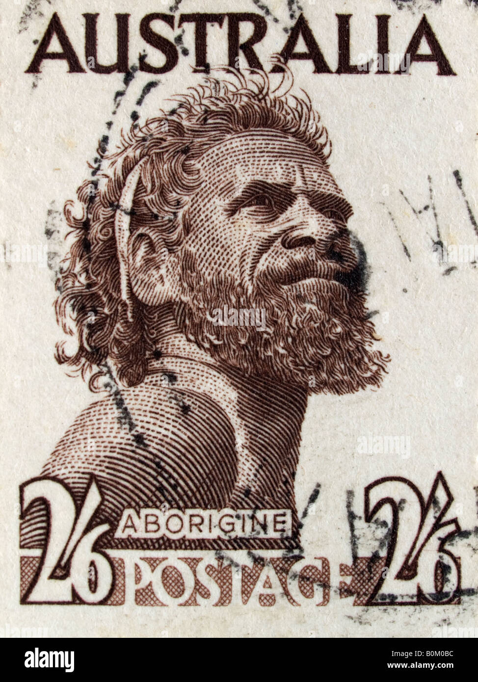 Aborigine stamp Stock Photo