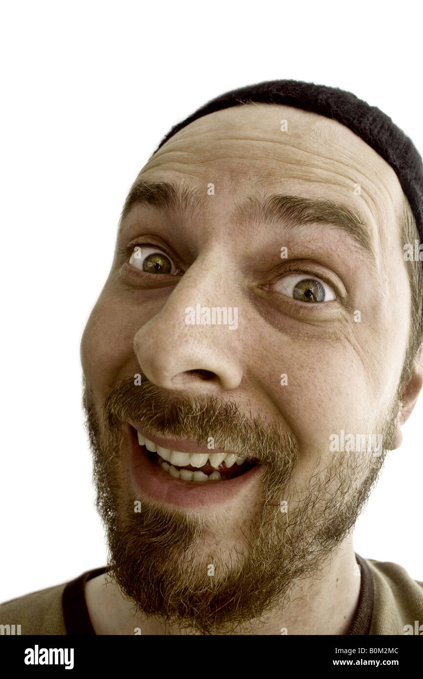 Crazy silly joking guy making funny face expression Stock Photo - Alamy