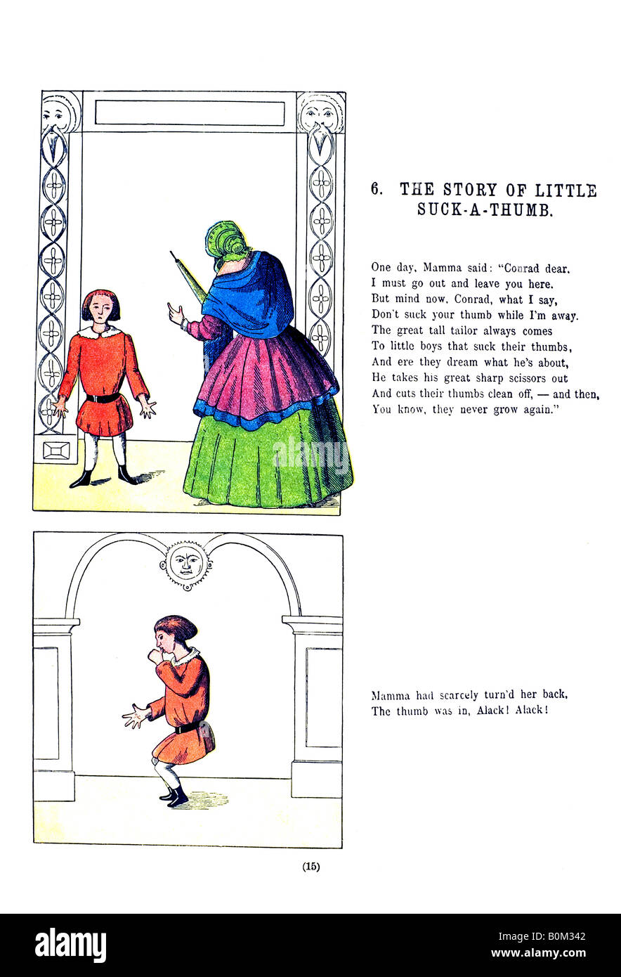 English Struwwelpeter 15 The Story of Little Suck-a-Thumb a Stock Photo