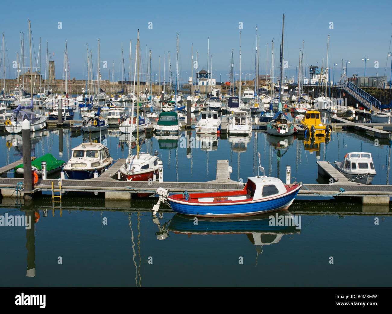 The harbour and marina at the port of Whitehaven, Cumbria, England UK ...