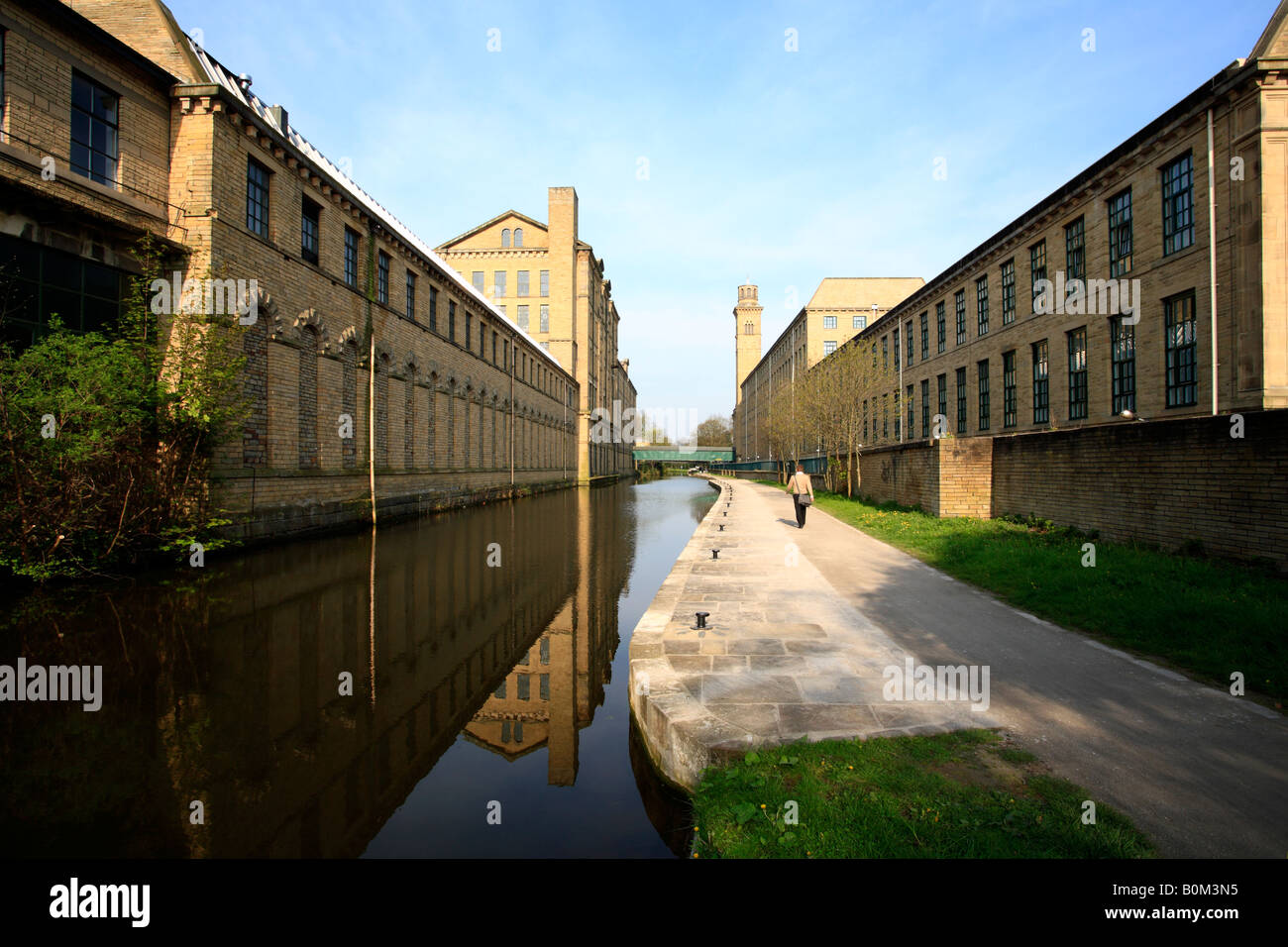 Salts Mill and the Leeds and Liverpool canal, Saltaire, UNESCO World