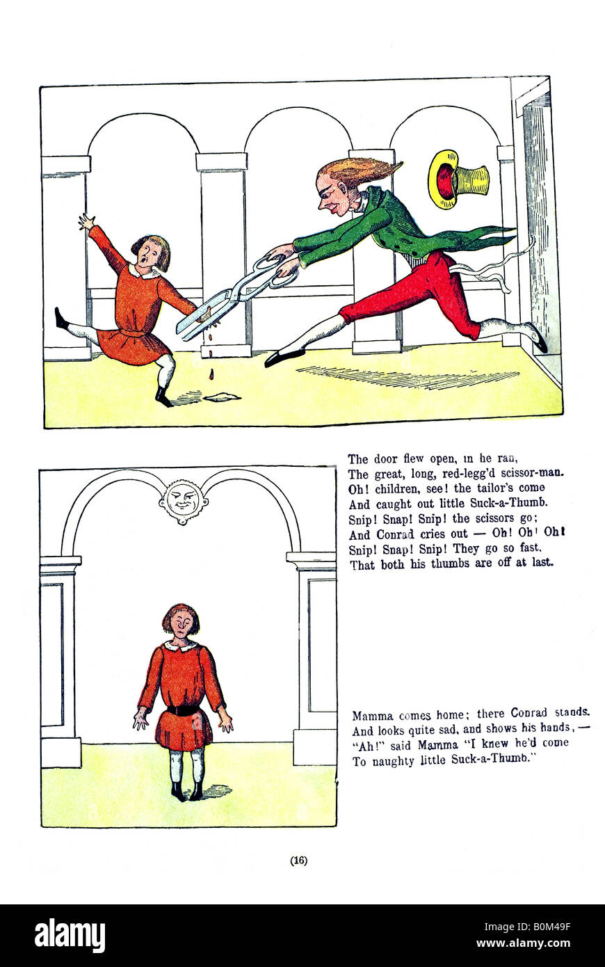 English Struwwelpeter 16 The Story of Little Suck-a-Thumb b Stock Photo