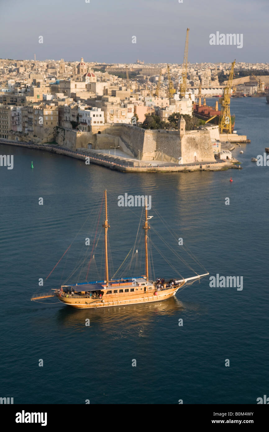 Seascape of the Grand Harbour, Valletta Malta Stock Photo