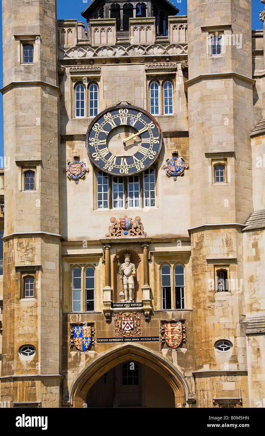 The clock and statue of King Edward 111 on King Edward's Tower. Stock Photo