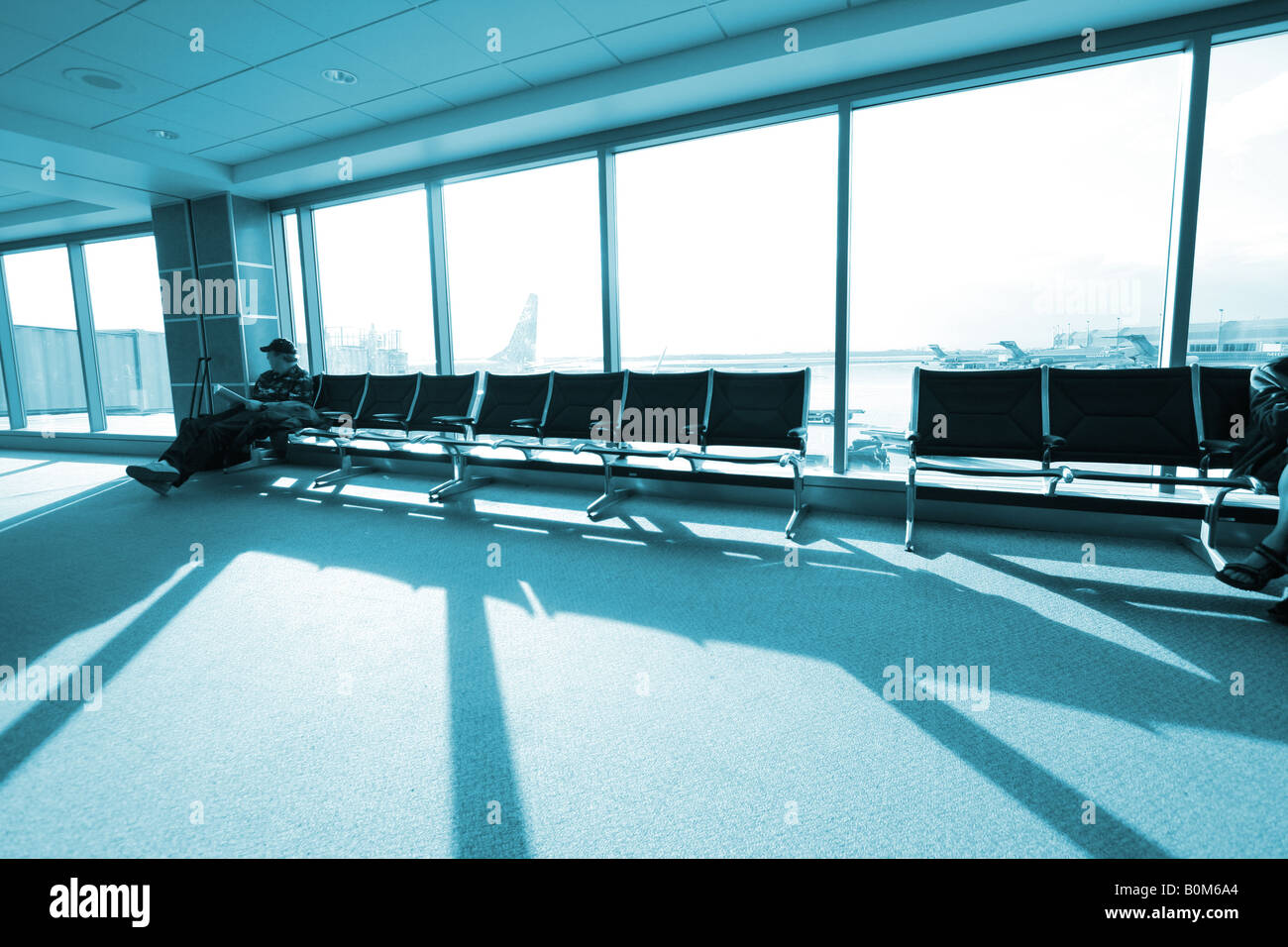 a passenger waiting out a flight delayed due to bad weather in chicago ...