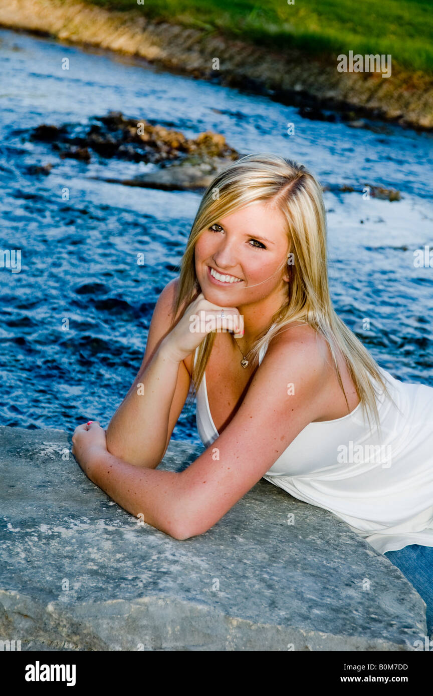 Girl by the water Stock Photo - Alamy