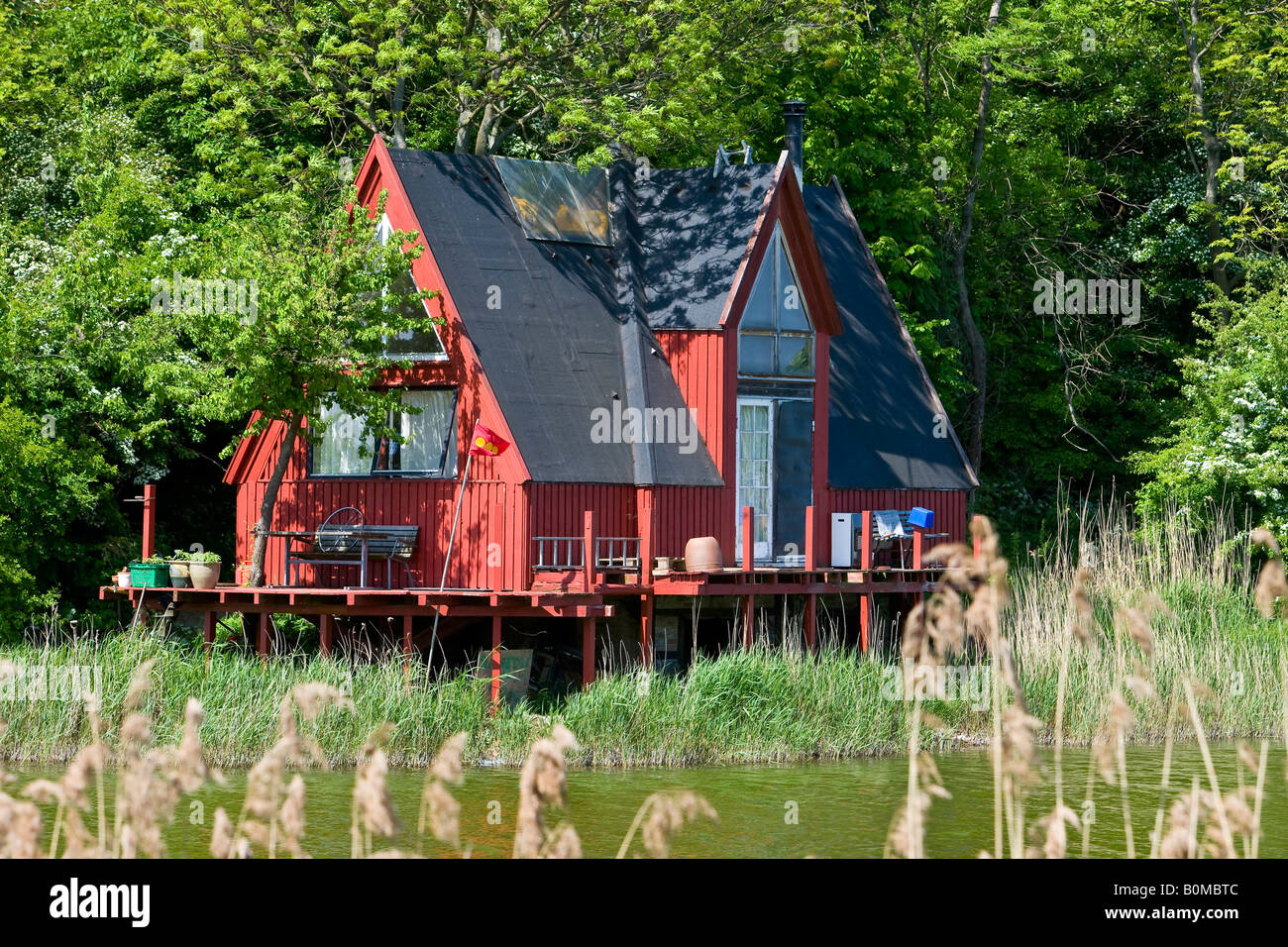 Characteristic house at the freetown Christiania in Copenhagen Stock Photo