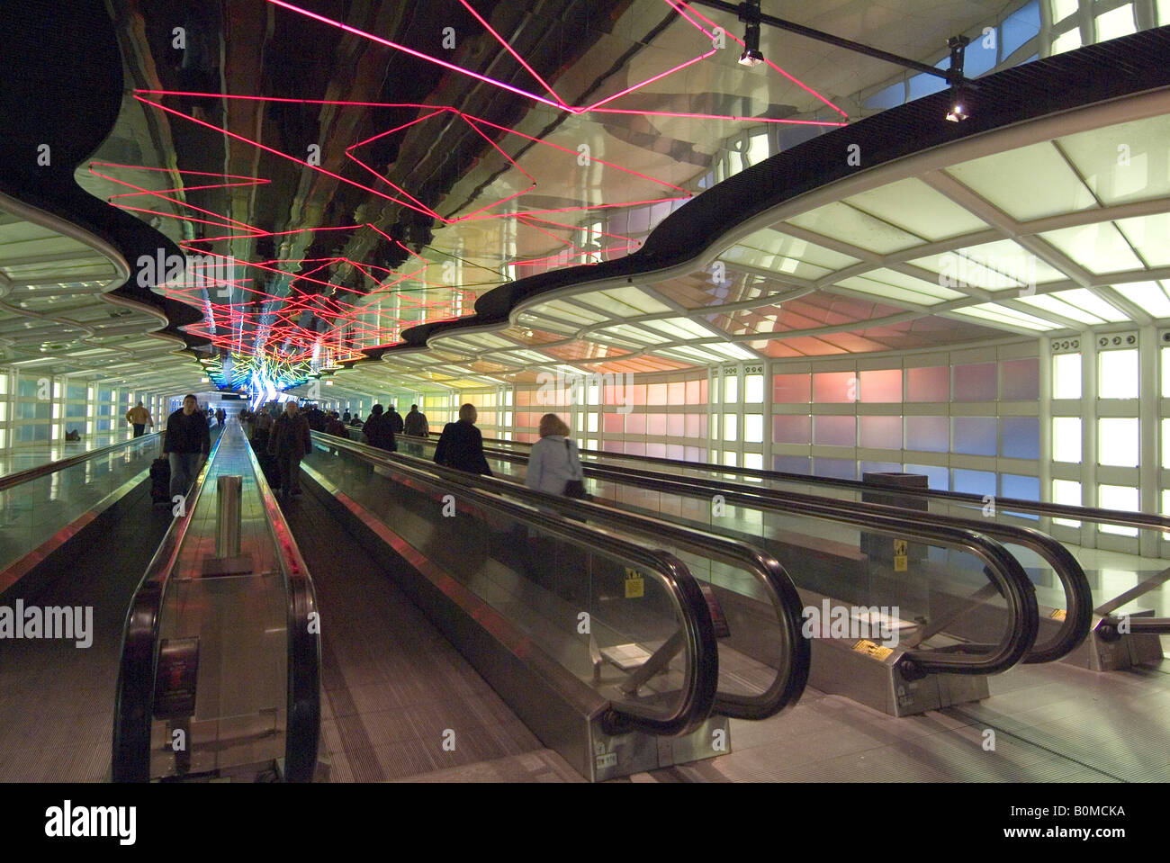 Interior of Chicago airport, Chicago, Illinois, USA. Stock Photo