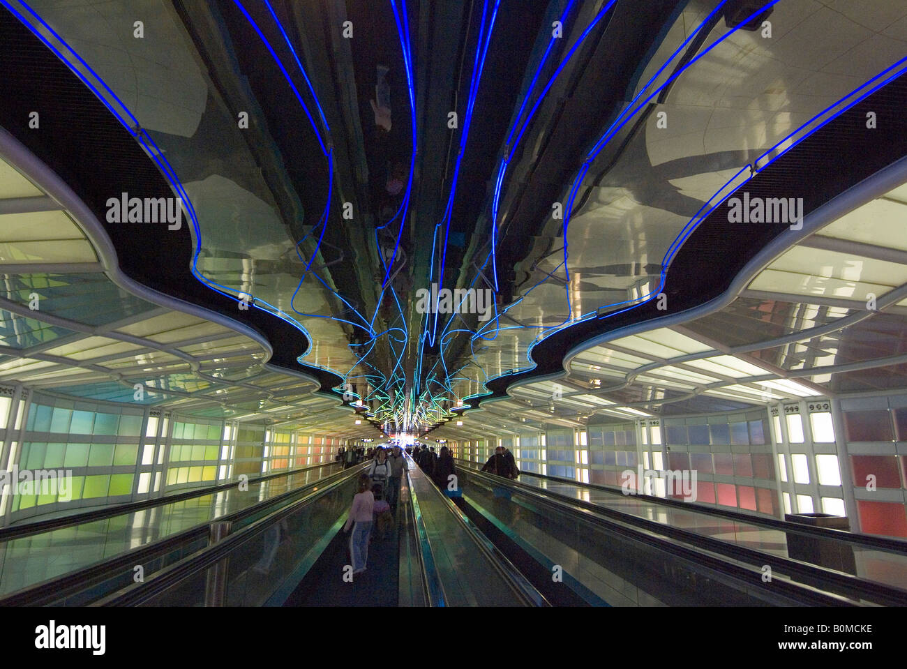 Interior of Chicago airport, Chicago, Illinois, USA. Stock Photo