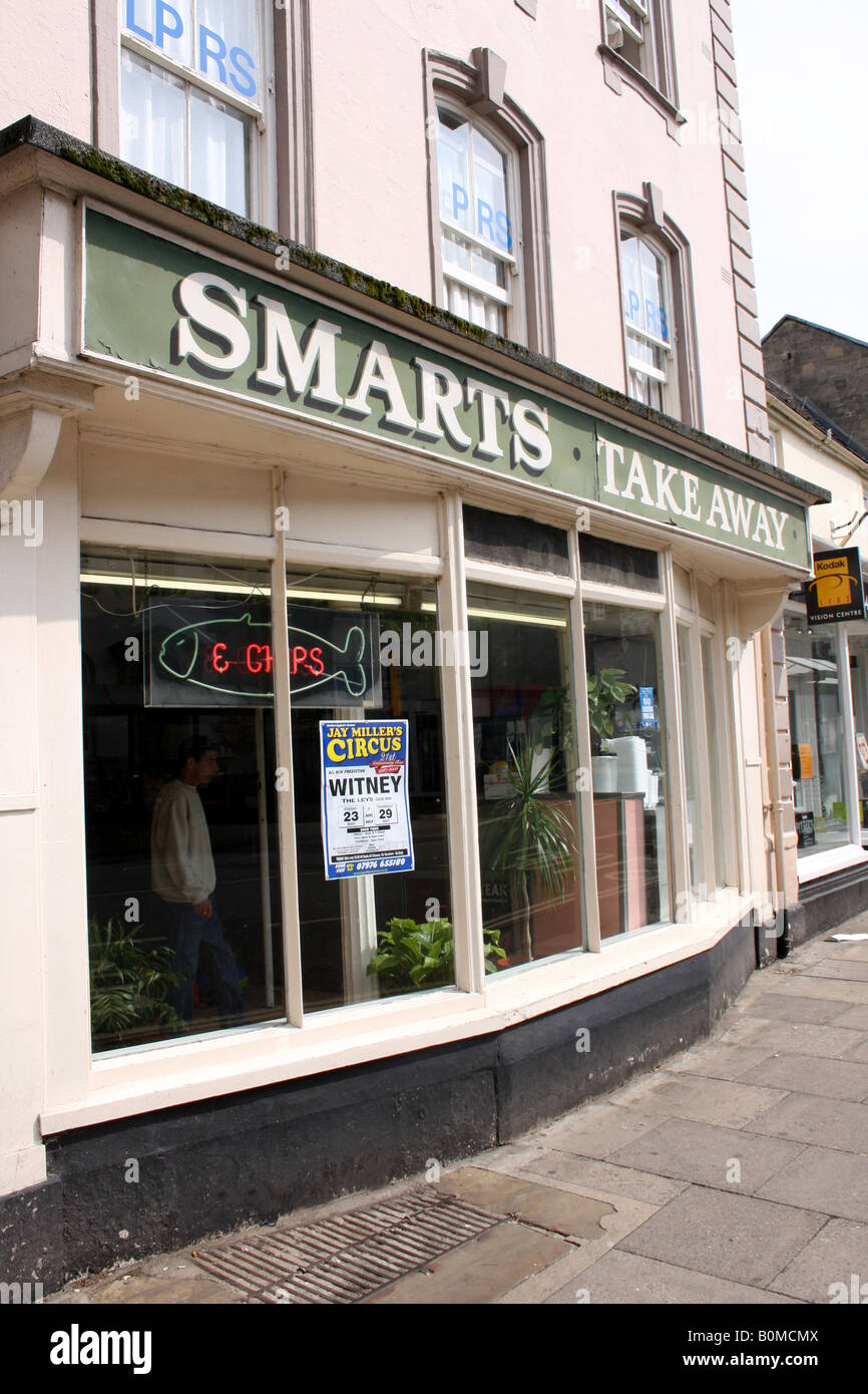 Smarts fish and chip shop in Witney UK. Stock Photo