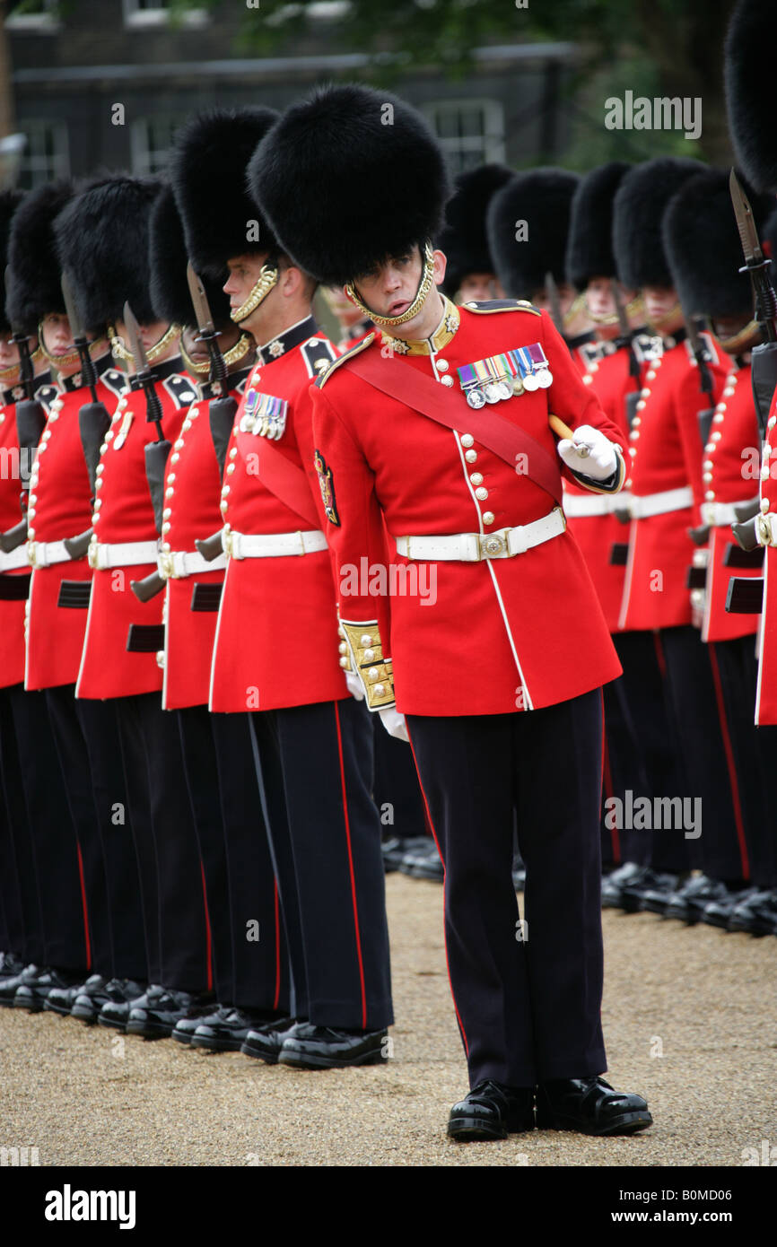 City of Westminster, England. The Guards Regiment being inspected