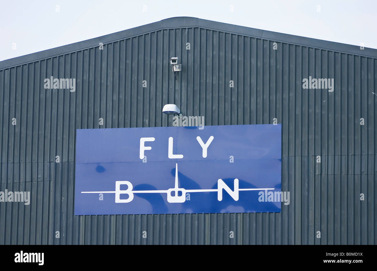 Fly BN sign at Bembridge Airport on the Isle of Wight, England, UK