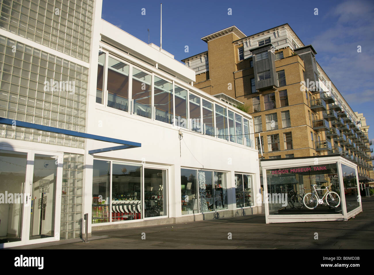 City of London, England. Early morning view of the Design Museum, residential apartments at Butlers Wharf. Stock Photo
