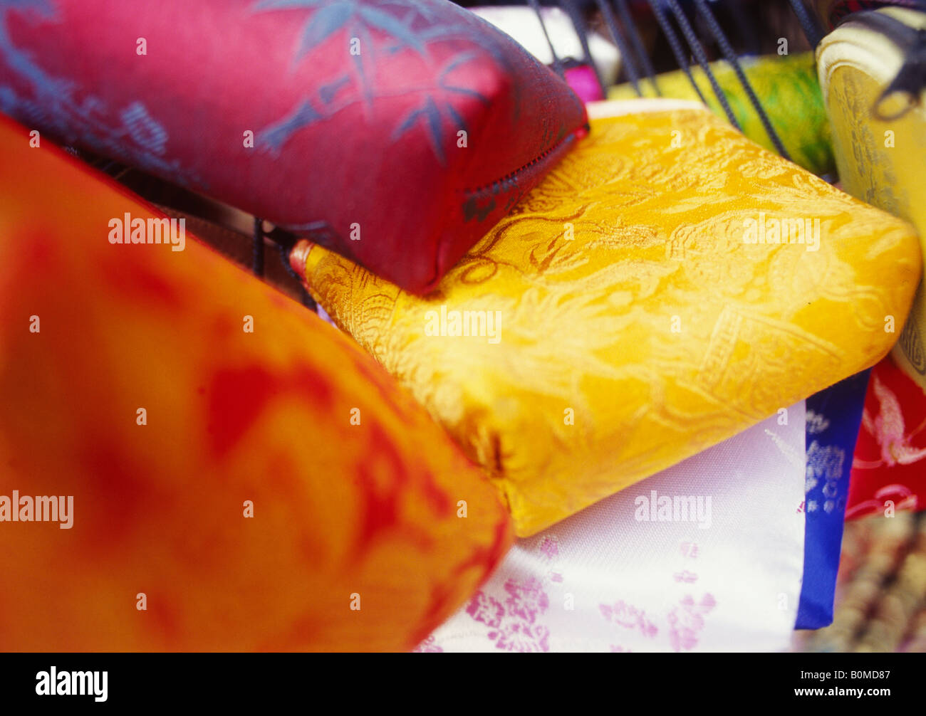 Chinese pillows detail colorful chinese pillows hires stock