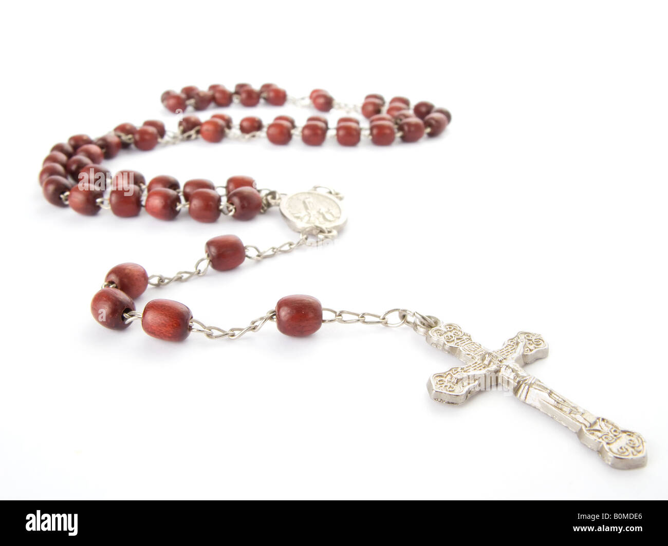 Rosary isolated over white background Stock Photo