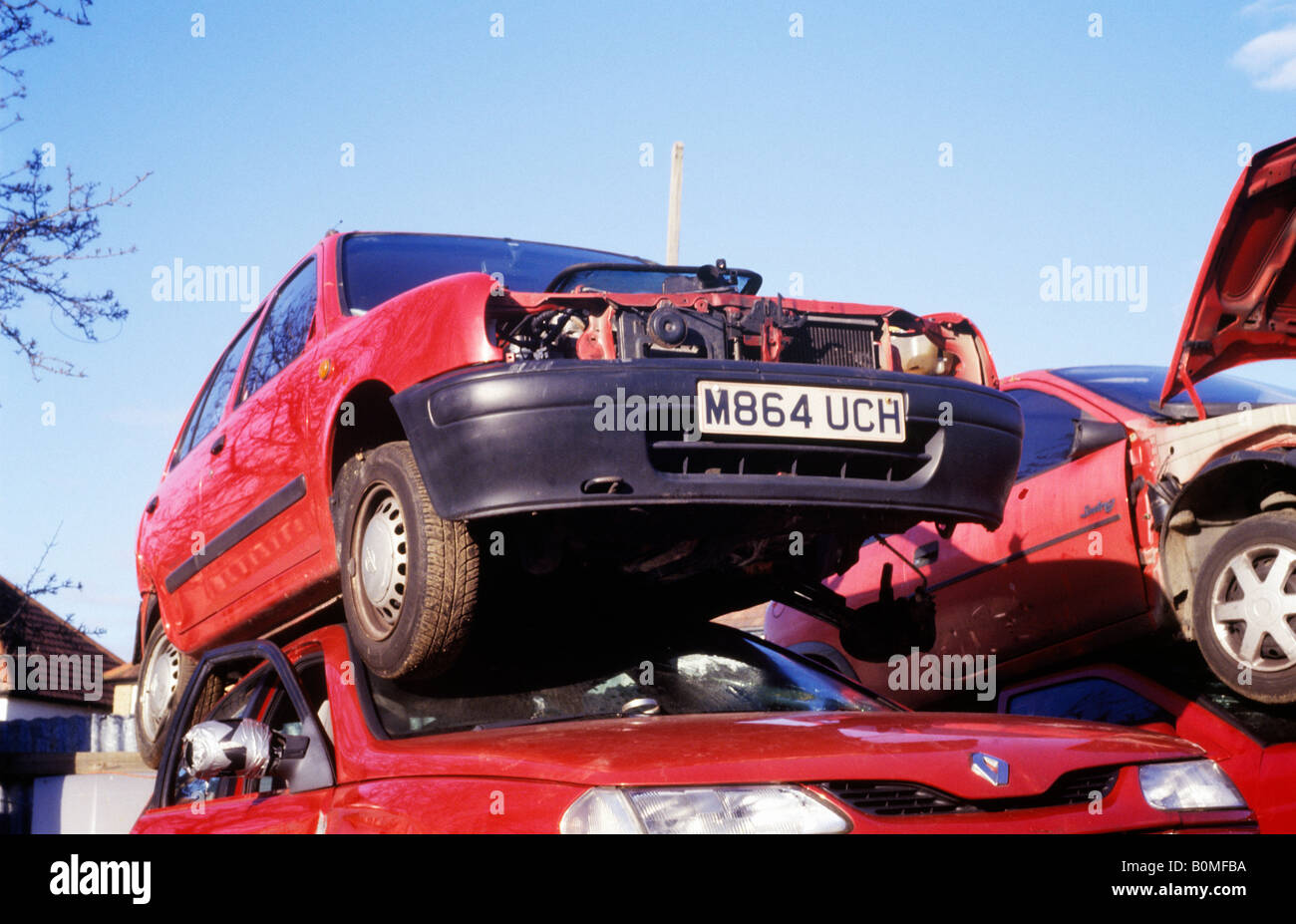 a car breakers yard, London UK Stock Photo Alamy