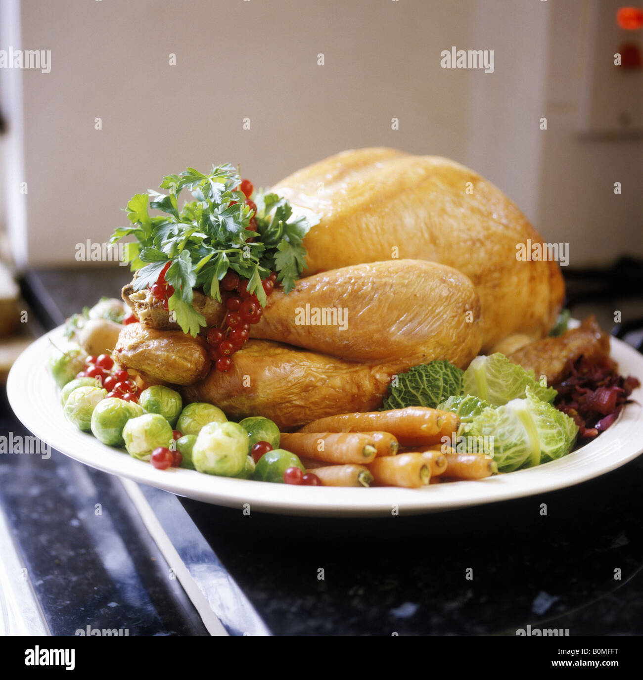 A Traditional Roast Turkey Christmas Dinner Stock Photo Alamy