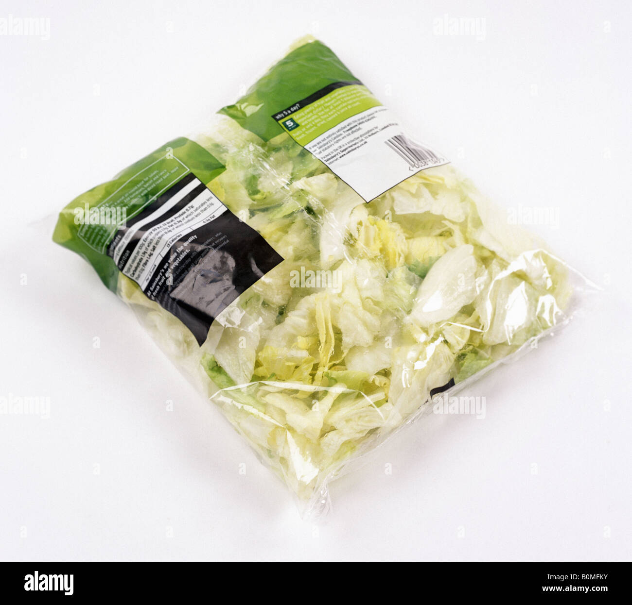 a pre packed bag of iceberg lettuce Stock Photo Alamy