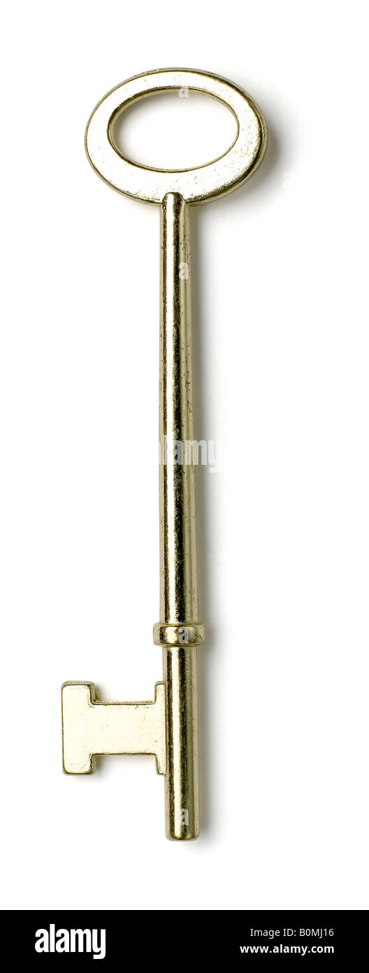 brass skeleton Key Stock Photo