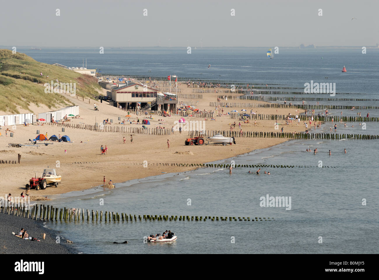 Beach in spring, Westkapelle, Holland Stock Photo