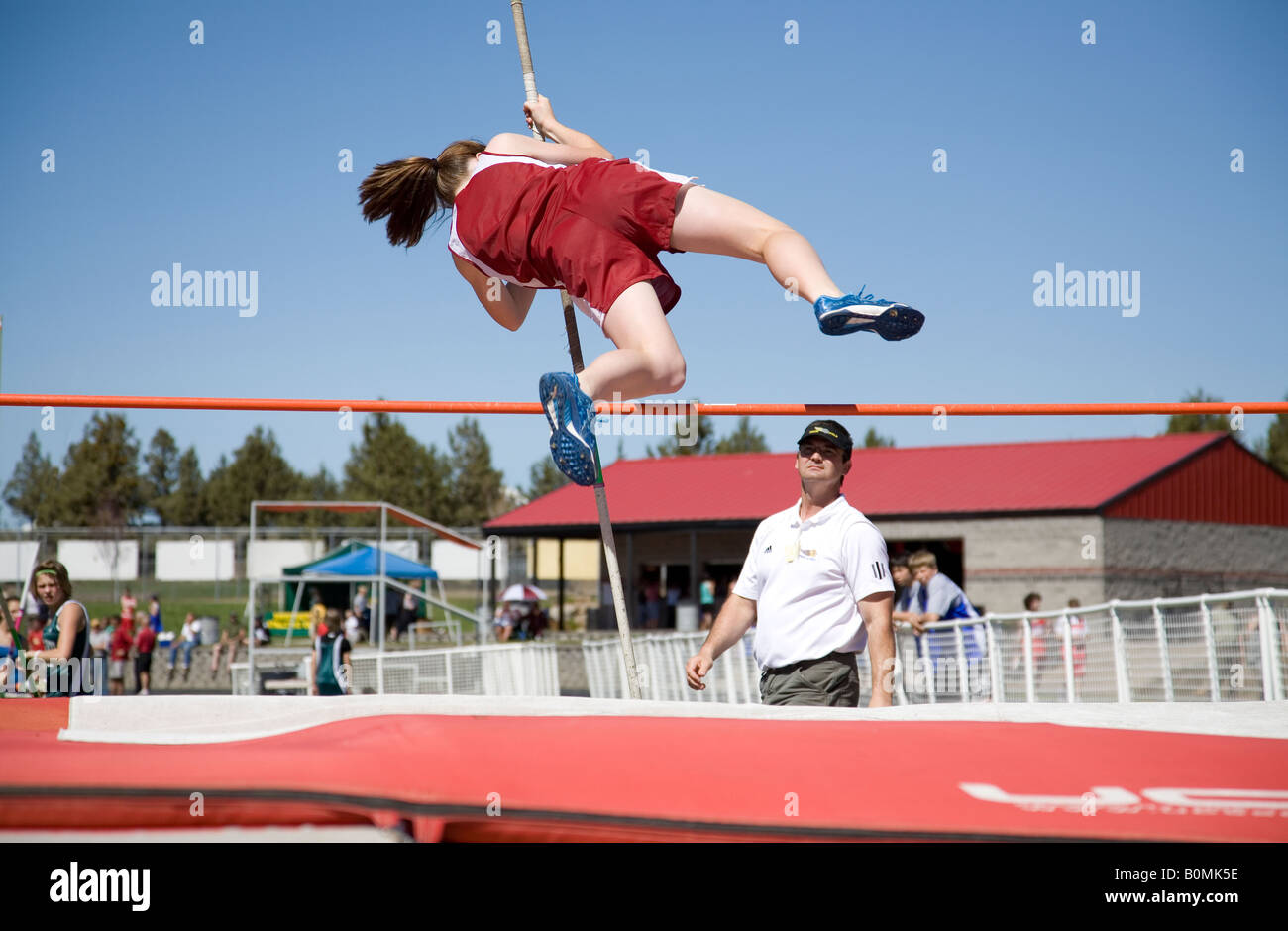 A middle school junior high school district track meet in the spring