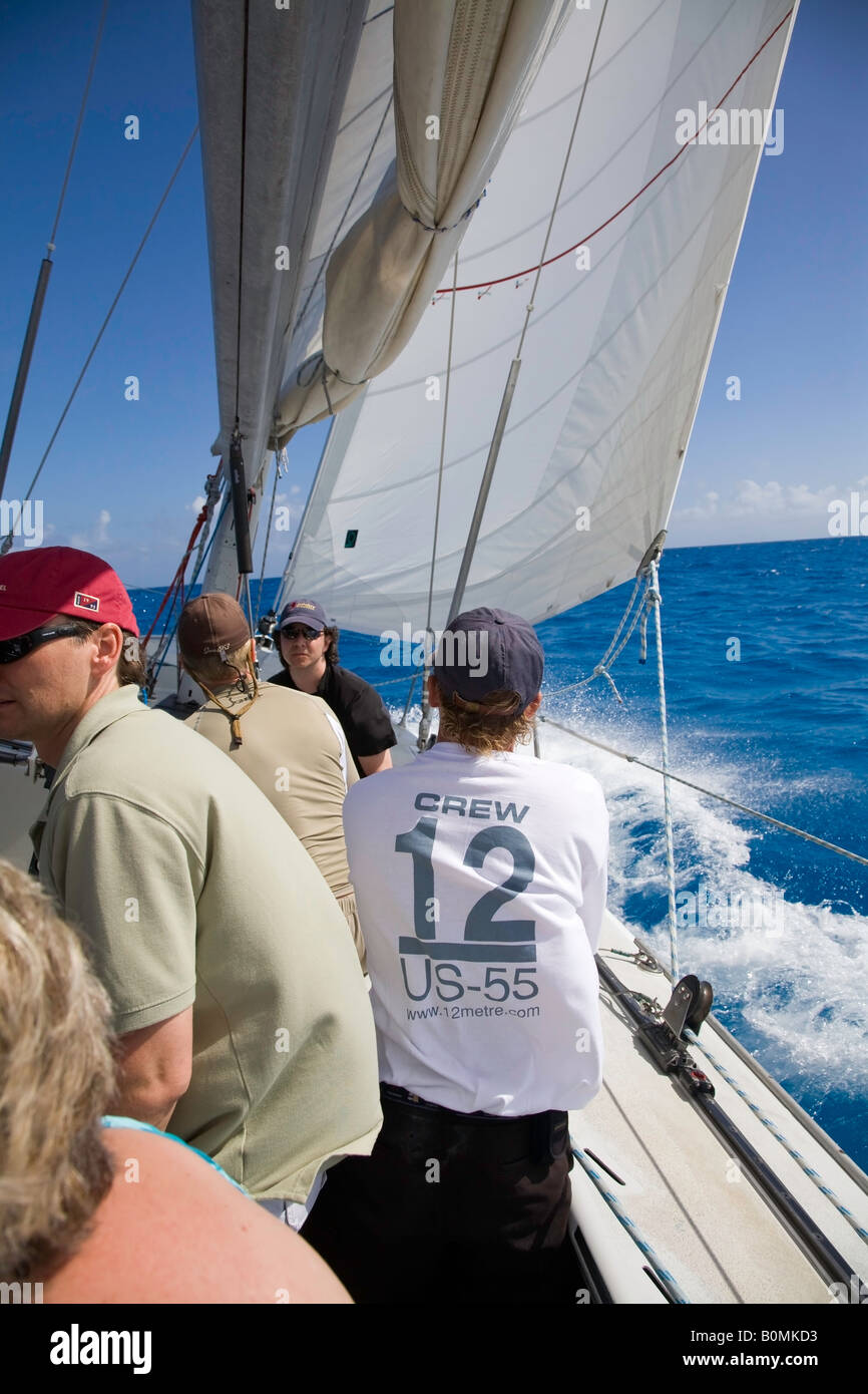Sailing crew in the West Indies Caribbean Stock Photo Alamy