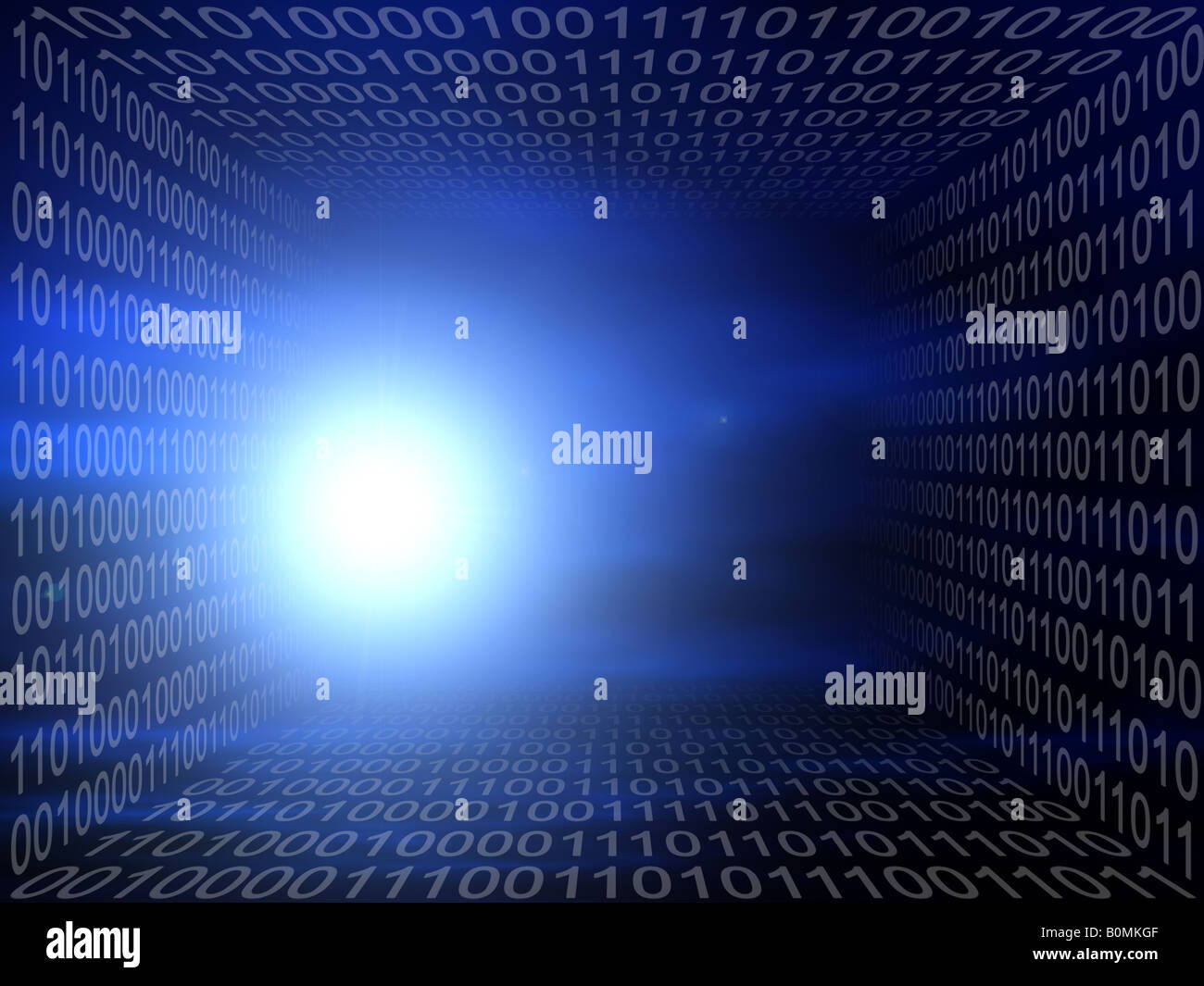 Futuristic technology related background with binary code tunnel Stock ...