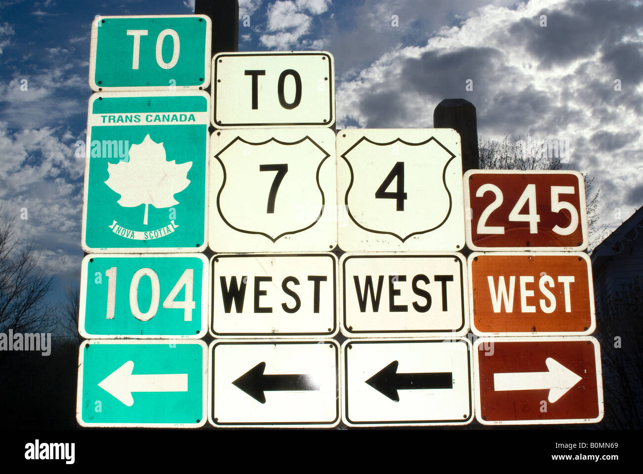 Road signs, Antigonish, Nova Scotia, Canada Stock Photo Alamy