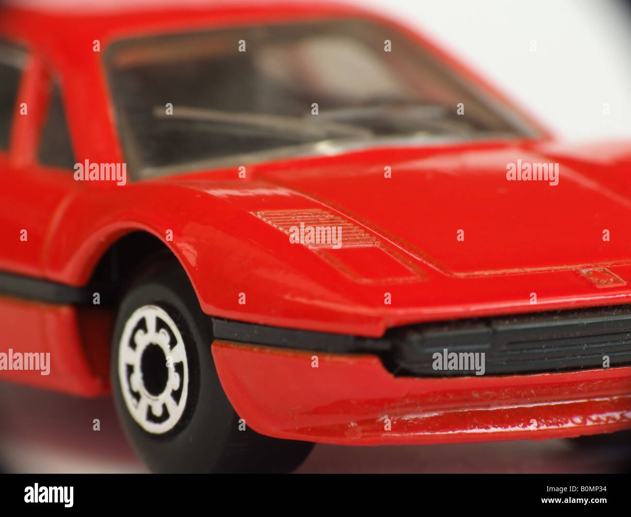A macro shot of a model toy car with a shallow depth of field Stock Photo