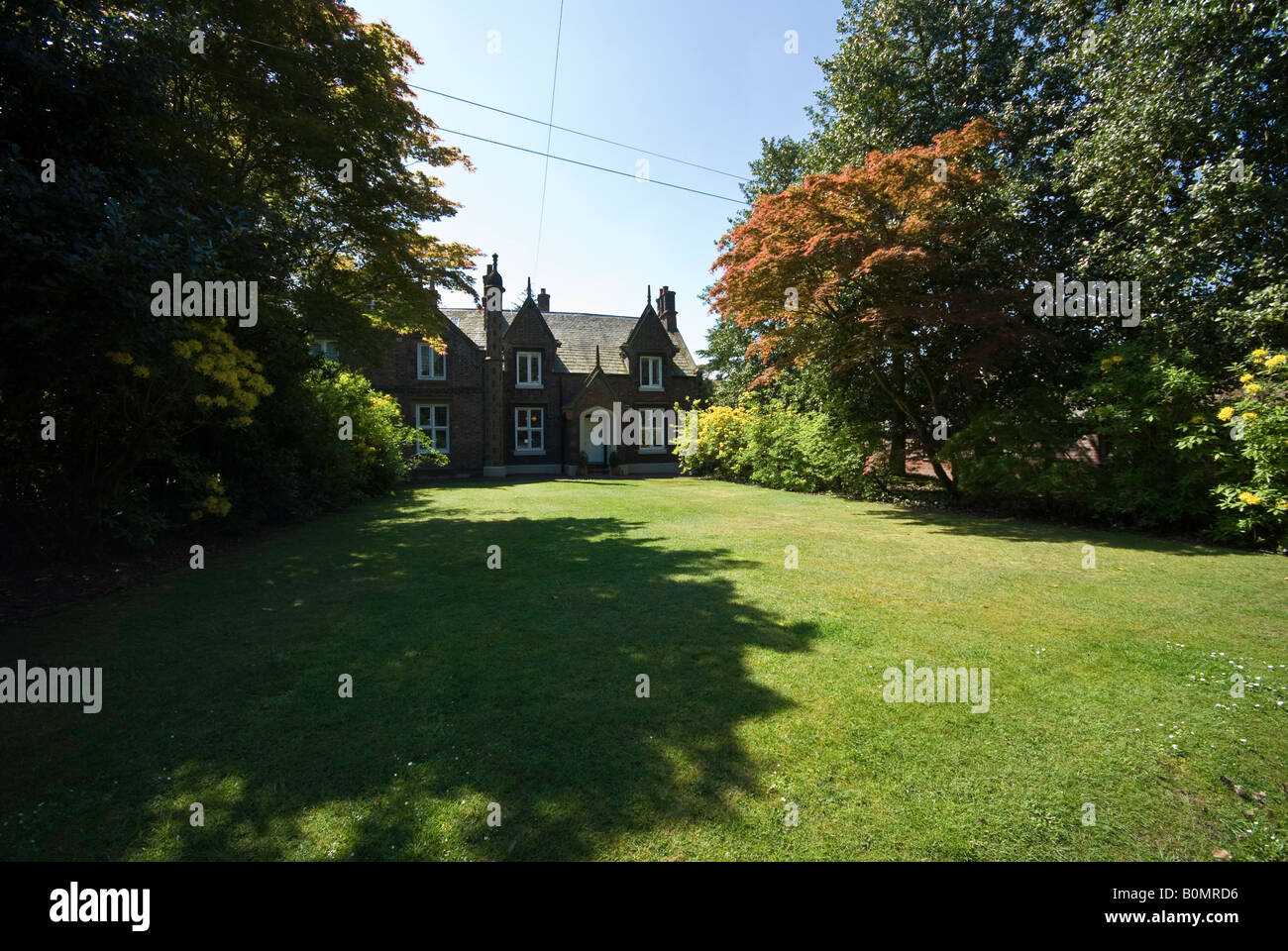 House in Walton gardens warrington cheshire public park Stock Photo